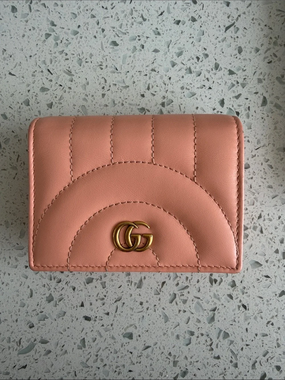 AGucci Pink Leather GG Wallet